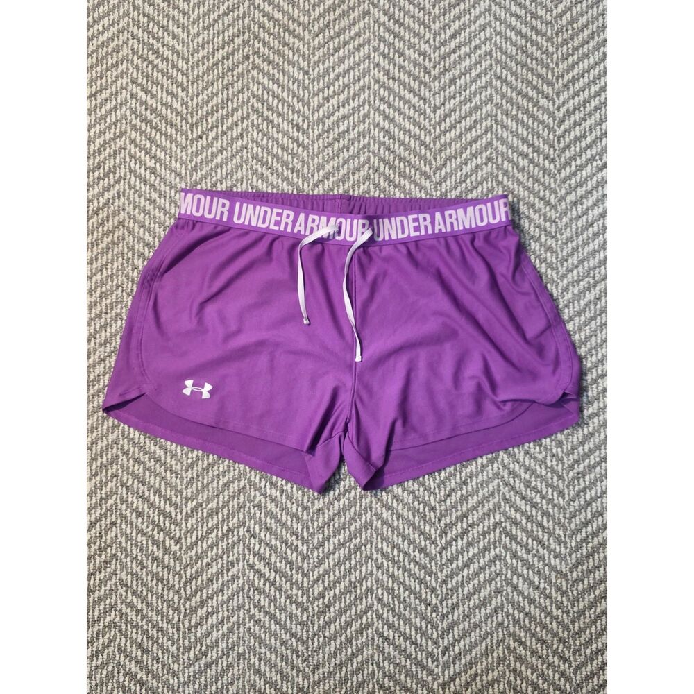 Under Armour Womens Play Up Athletic Running Shorts Purple Size Medium M